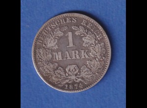 Deutsches Kaiserreich Silber-Kursmünze 1 Mark 1874 E ss-vz