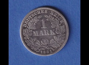 Deutsches Kaiserreich Silber-Kursmünze 1 Mark 1881 E