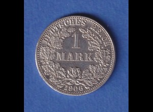 Deutsches Kaiserreich Silber-Kursmünze 1 Mark 1906 F