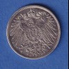 Deutsches Kaiserreich Silber-Kursmünze 1 Mark 1907 F
