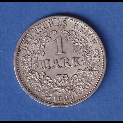 Deutsches Kaiserreich Silber-Kursmünze 1 Mark 1908 D