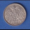 Deutsches Kaiserreich Silber-Kursmünze 1 Mark 1908 D