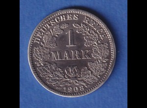Deutsches Kaiserreich Silber-Kursmünze 1 Mark 1908 J