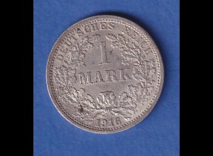 Deutsches Kaiserreich Silber-Kursmünze 1 Mark 1916 F