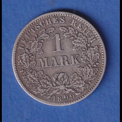 Deutsches Kaiserreich Silber-Kursmünze 1 Mark 1899 D mit Prägefehler ANSEHEN !