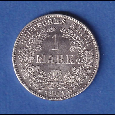 Deutsches Kaiserreich Silber-Kursmünze 1 Mark 1903 G stg
