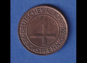 Deutsches Reich Kursmünze 4 Reichspfennig 1932 A