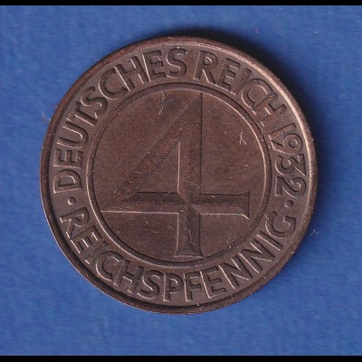 Deutsches Reich Kursmünze 4 Reichspfennig 1932 A
