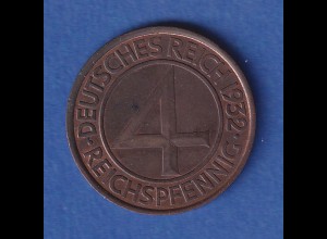 Deutsches Reich Kursmünze 4 Reichspfennig 1932 E