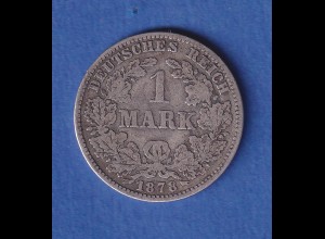 Deutsches Kaiserreich Silber-Kursmünze - 1 Mark 1878 J