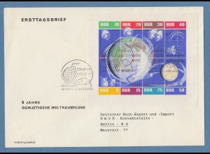 DDR 1962 Kleinbogen 5 Jahre sowjetische Weltraumflüge Mi.-Nr. 926-33 FDC 