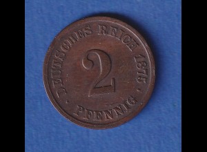 Deutsches Reich Kursmünze 2 Pfennig 1875 F ss