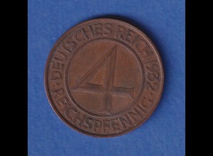 Deutsches Reich Kursmünze 4 Reichspfennig 1932 D ss-vz