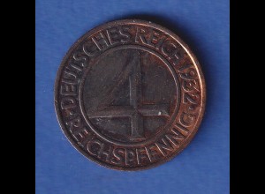 Deutsches Reich Kursmünze - 4 Reichspfennig 1932 F ss-vz