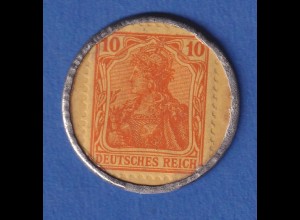 Deutsches Reich Briefmarkenkapselgeld 10 Pfennig ERFIL LEIPZIG Seifenpulver