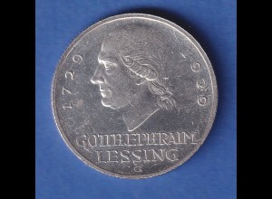 Deutsches Reich Silber-Gedenkmünze 3 Reichsmark Lessing 1929 G ss-vz