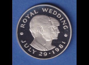 Jersey 1981 Hochzeit von Prinz Charles und Lady Diana 2 Pounds Ag925