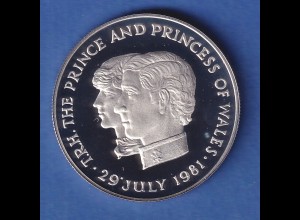 Mauritius 1981 Hochzeit von Prinz Charles und Lady Diana 10 Rupees Ag925