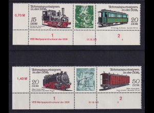 DDR 1983 Eisenbahnen Mi.-Nr. 2792-95 Eckrandpaare mit Druckvermerk DV **