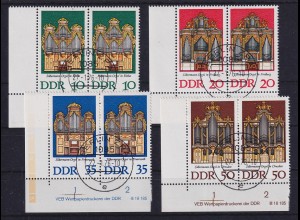 DDR 1976 Silbermann-Orgeln Mi.-Nr. 2111-14 Eckrandpaare mit Druckvermerk DV G-O