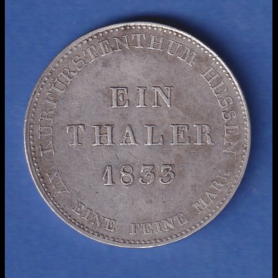 Hessen-Kassel Silbermünze 1 Taler 1833 