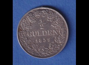 Baden Silbermünze 1/2 Gulden Großherzog Leopold 1839
