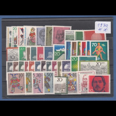Bundesrepublik: alle Briefmarken des Jahrgangs 1970 komplett postfrisch !