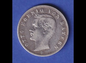 Bayern Silbermünze 2 Mark König Otto 1906 D ss-vz