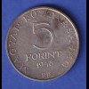 Ungarn Silbermünze 5 Forint Sandor Petöfi 1948