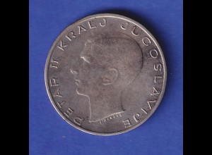 Jugoslawien Silbermünze 20 Dinar König Peter II. 1938
