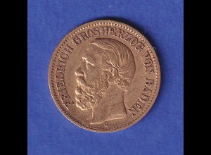 Baden Goldmünze 10 Mark Großherzog Friedrich 1873 G