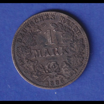 Deutsches Kaiserreich Silber-Kursmünze 1 Mark 1886 J ss 