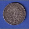 Deutsches Kaiserreich Silber-Kursmünze 1 Mark 1886 J ss 