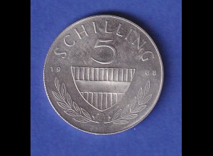 Österreich Kursmünze 5 Schilling Hofreitschule 1969 ss-vz