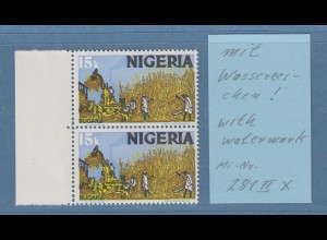 Nigeria 1982 Freimarke 15k Mi.-Nr. 281 II X MIT WASSERZEICHEN / WATERMARK ! 