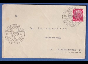 Dt. Reich Brief mit So.-O CHEMNITZ Ballon GORDON-BENETT Ausscheidungsfahrt 1937
