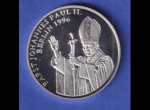 Silbermedaille Papst Johannes Paul II. in Berlin - 1996 PP