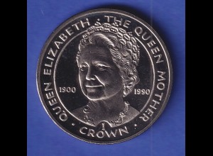 Gibraltar Kursmünze 1 Crown Queen Mum 1990