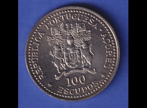 Portugal Azoren Kursmünze 100 Escudos 1986