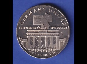 Marshall-Inseln 1990 Gedenkmünze 5 Dollar - Deutsche Wiedervereinigung