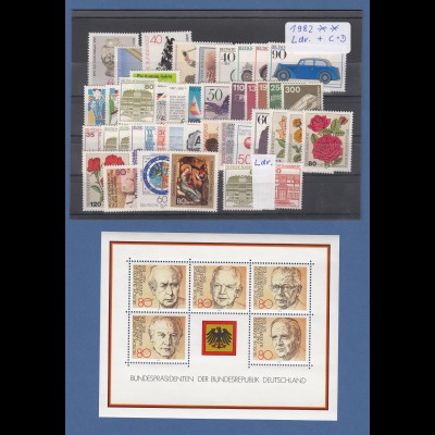 Bundesrepublik: alle Briefmarken des Jahrgangs 1982 komplett postfrisch !