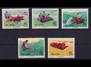 VR China 1975 Mechanis. Landwirtschaft Mi.-Nr. 1260-1264 ** China T.13. Set MNH