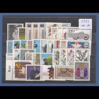 Bundesrepublik: alle Briefmarken des Jahrgangs 1983 komplett postfrisch !