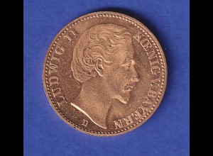 Dt. Kaiserreich Bayern Goldmünze 20 Mark König Ludwig II. 1873 - 7,96gAu900