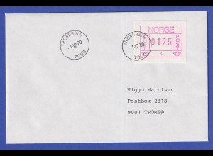 Norwegen / Norge Frama-ATM 1978 Aut.-Nr 4 Wert 0125 auf Brief mit LT-O 1.12.80 