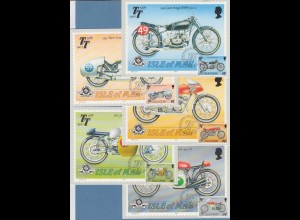 Isle of Man 1987 Mi.-Nr. 339-43 Motorrad-Rennen Tourist Trophy 5 Maximumkarten