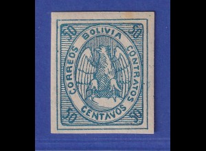 Bolivien 1868 Kondor im Oval 50 C. blau Mi.-Nr. 6 (*)