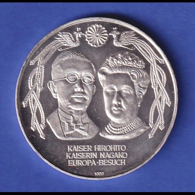 Silber-Medaille 1971 Kaiser Hirohito und Kaiserin Nagako Europabesuch