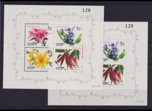 Thailand 1992 Neujahr Blüten Mi.-Nr. Blocks 46 A und B postfrisch ** / MNH