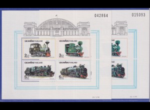 Thailand 1990 Eisenbahn Lokomotiven Mi-Nr. Blocks 28 A und B postfrisch ** / MNH